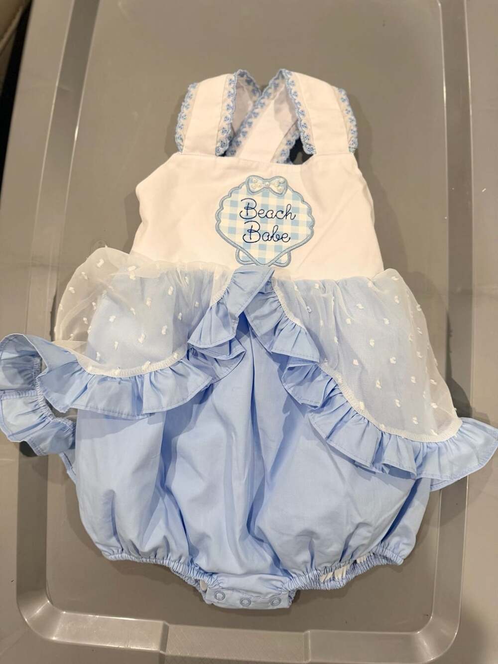 The Posh Piglet Smocking Co Beach Babe Bubble 2t